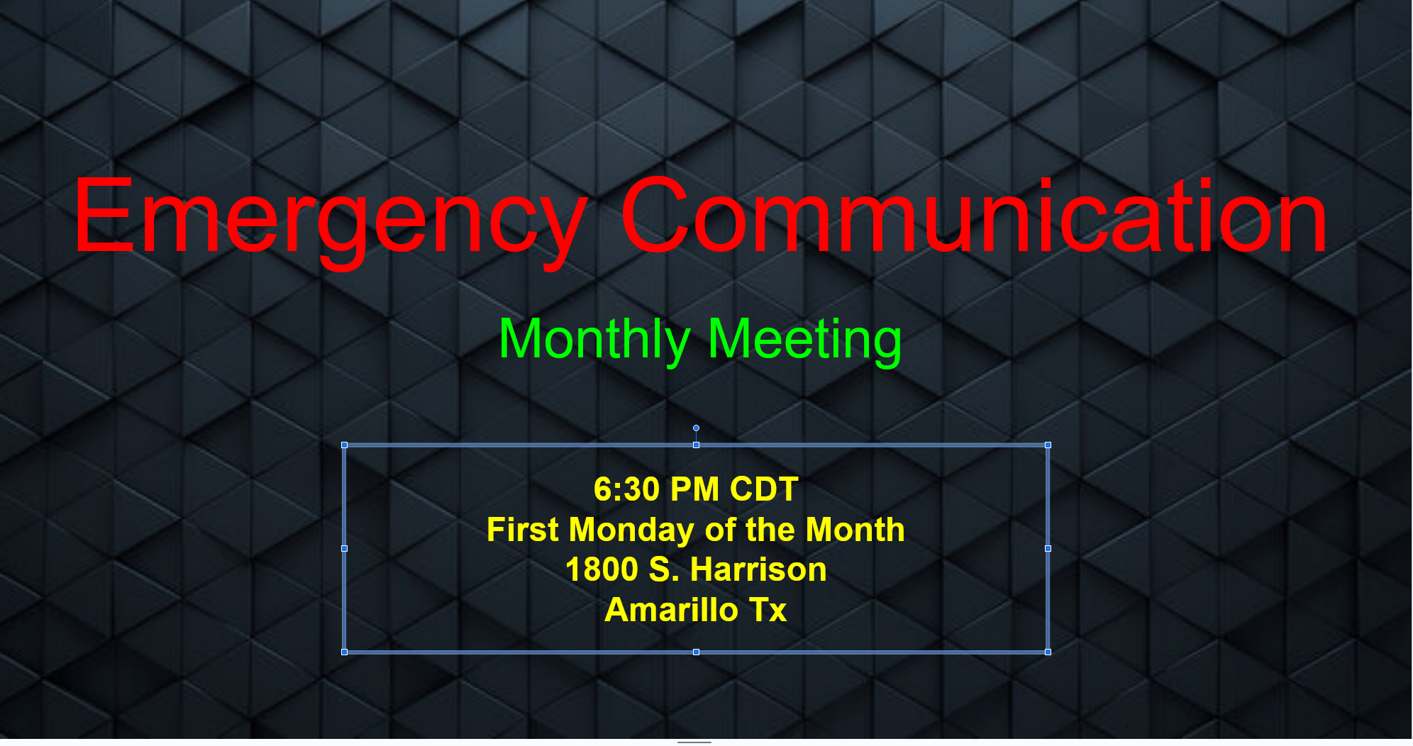 November 4th, 2024   EmComm MEETING