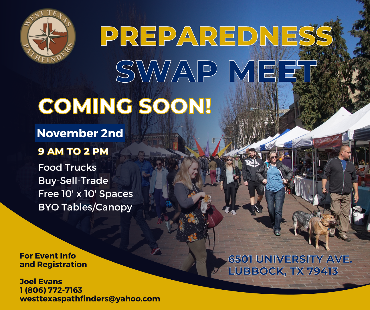 november 2nd – preparedness  swap meet in lubbock